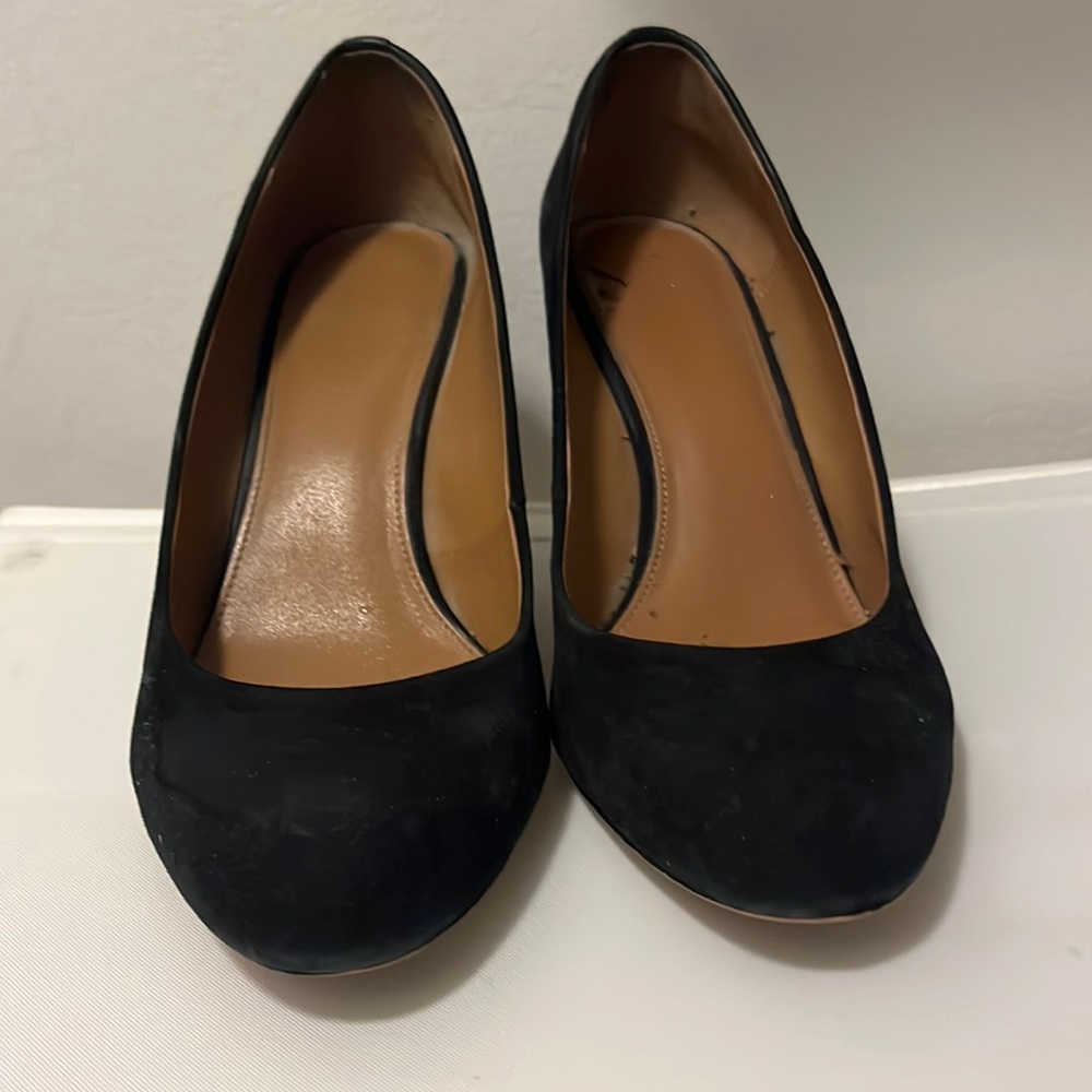 Coach black suede heels